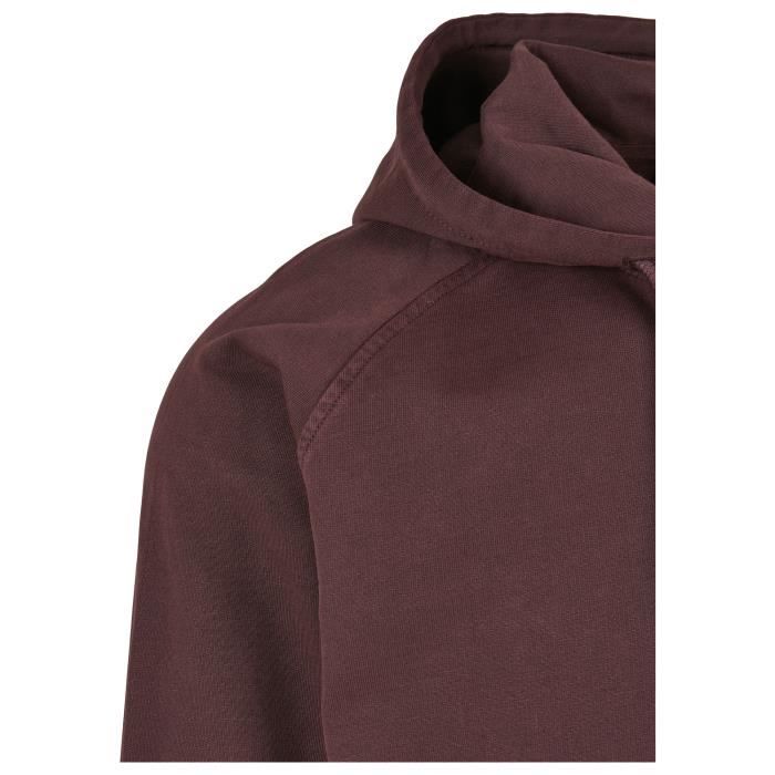 Sweatshirt - Urban Classics - overdyed - Bordeaux - Col capuche - Manches longues
