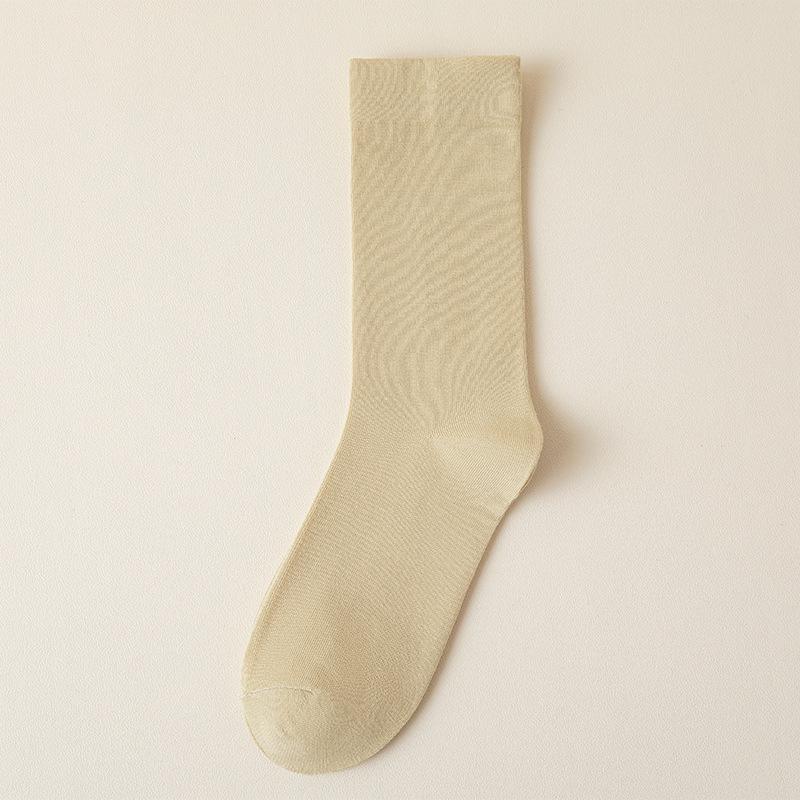 Women's Autumn & Winter Solid Color Cotton Pile Socks – Boneless, Loose-Fit, Mid-Calf, Perfect for Maternity.