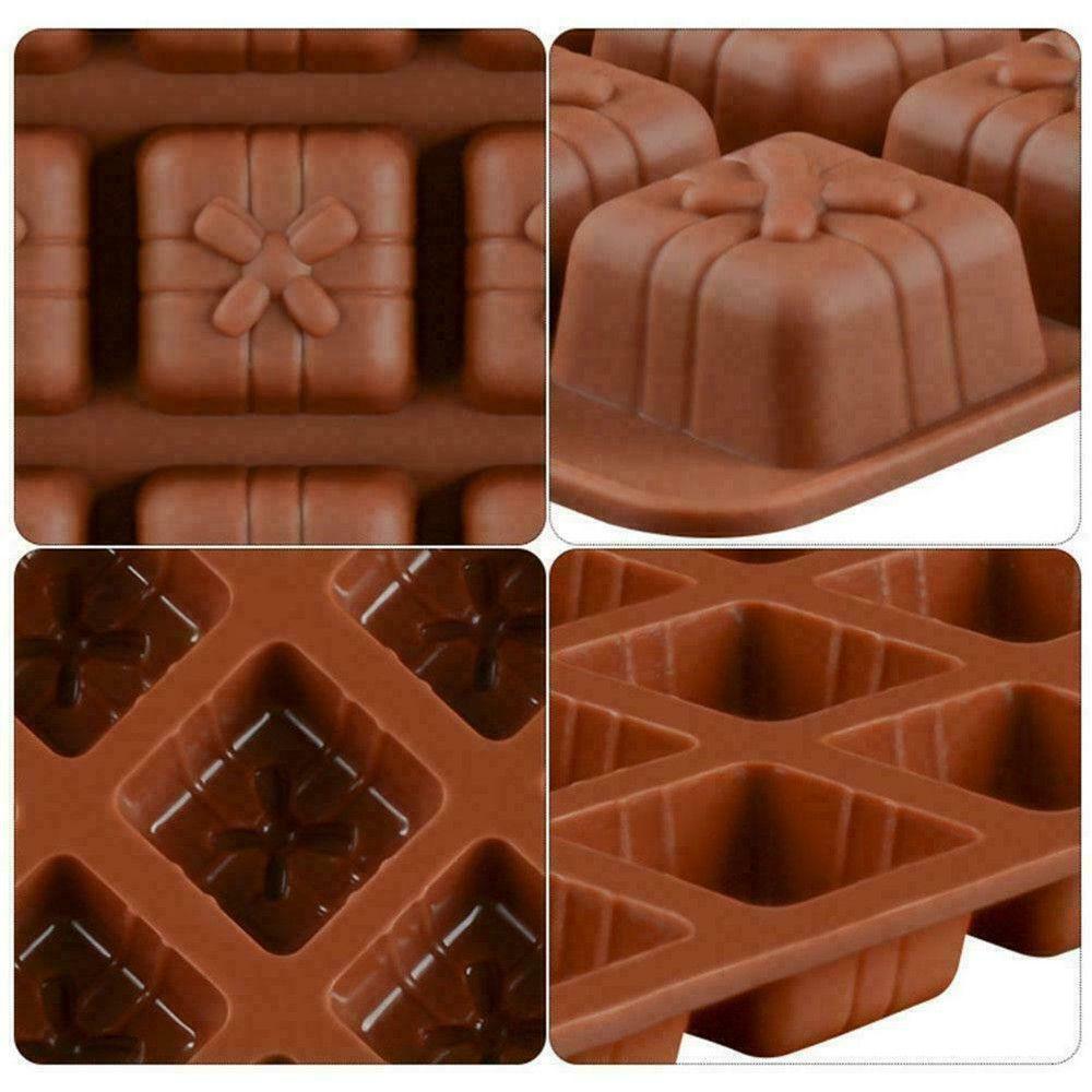 Pastry Decorating Handmade Silicone Chocolate Mold 3D Mould Cooking Baking Tools Christmas Gift Box