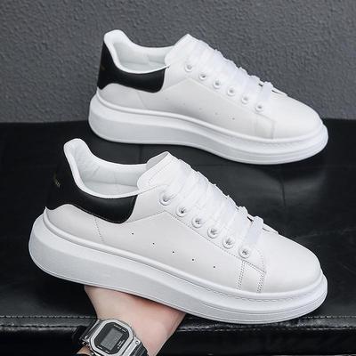 Men's Height-Enhancing White Sneakers: Thick Sole Casual Sports Shoes (Spring 2023-2024)