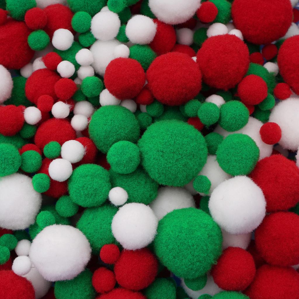 20-200 Stück Bunte Pompon-Plüschbälle Gemischte Farbe Kreatives Kinder-Handarbeitsmaterial Glitzer-Schaumstoffball DIY Bastelbedarf