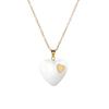 Cross-border Trendy Heart-shaped Golden Jade Necklace - European and American Light Luxury Style