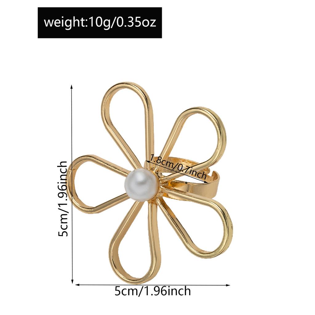 Personalized Trend Summer Ocean - Style Ring Set: Starfish, Pearl - Branch & Flower Shapes, Creating a Stylish Seaside - Inspired Finger Look