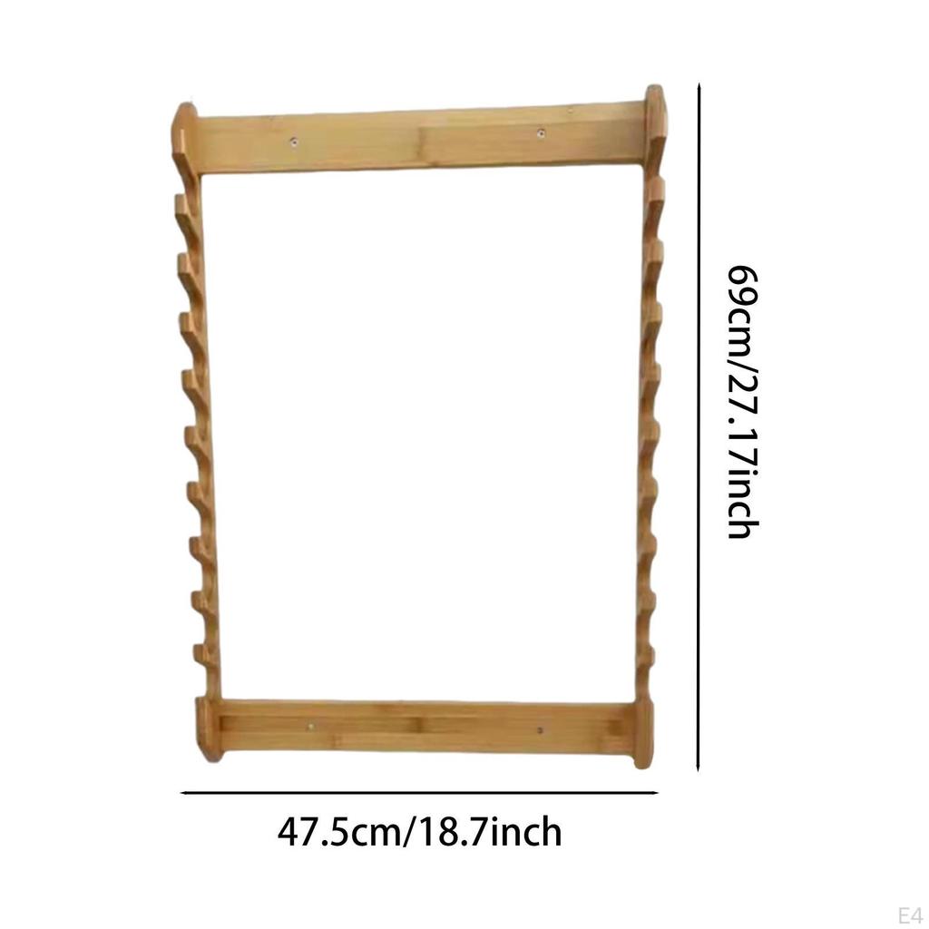 Fishing Rod Holder Pole Rack Horizontal Wall Mounted Support Organizer Pool Cue Display