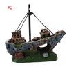 Wreck Sunk Ship Aquarium Ornament Sailing Boat Destroyer Fish Tank Cave Decor