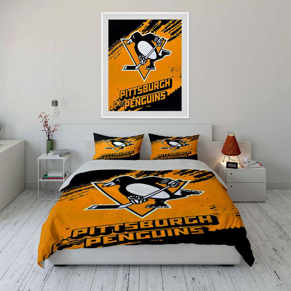 Penguins Hockey Bedding Set Bedding Duvet Cover Set Duvet Cover Pillowcases (1 * Duvet Cover 2 * Pillowcases, without duvet insert)