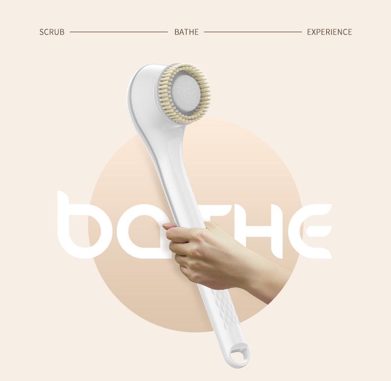 Electric Full-Body Exfoliating Bath Brush with Long Handle for Back Scrubbing and Massage
