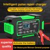 12V 6A Battery Charger with LCD for Motorcycle, SUV, Car - Pulse Repair Function
