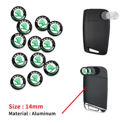 AAABV1 14mm Car Key Emblem Stickers Keyhole Logo Decals For Octavia MK2 MK 2 3 A5 A7 A8 Fabia Karoq Superb Rapid Kamiq Scala