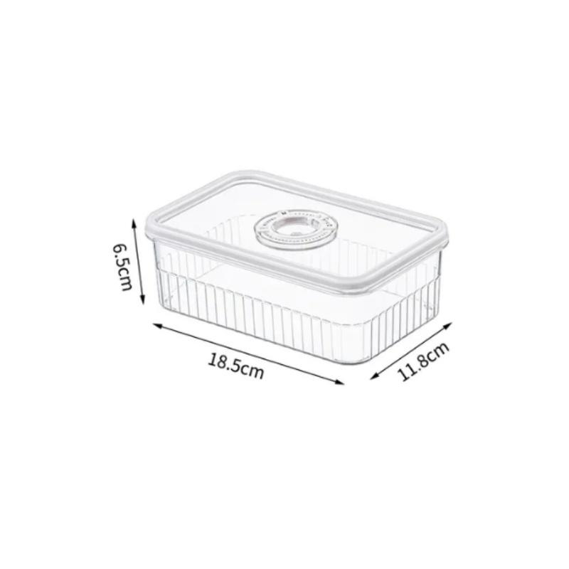 Refrigerator Storage Box With Timer - Fresh Fridge Organizer For Vegetables Fruits And Pantry Kitchen Containers