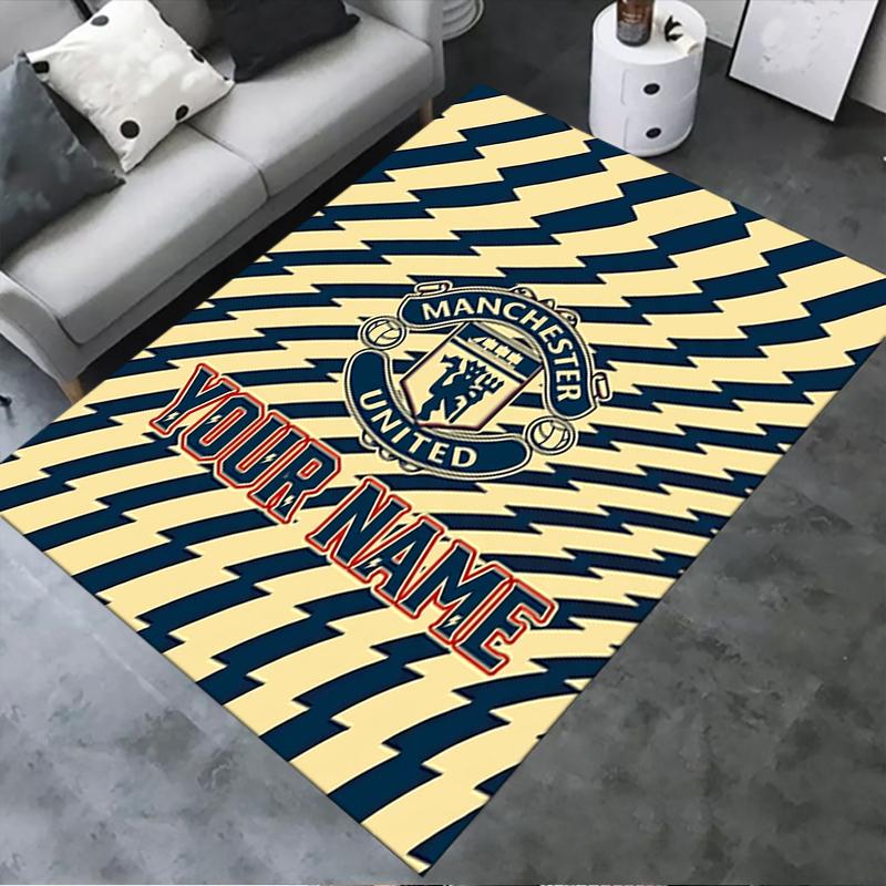 Custom Name Manchester United FC Carpet Rug for Living Room Bedroom Home Sofa Decoration,Kids Play Non-slip Floor Mat