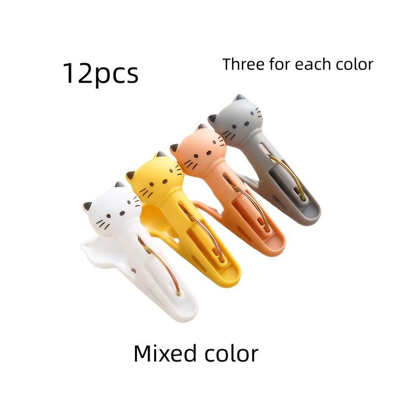 

12 шт. Многофункциональная мини-бельевая веревка в форме кошки, зажим для носков, зажим для хранения в офисе, подходит для стирки и хранения в офисе, прищепки 12pcs