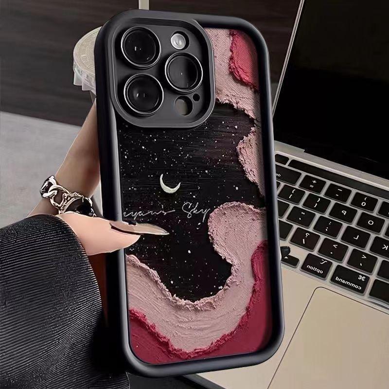 retro oil painting phone case for iphone 17 pro max 16 plus 15 14 13 11 silicone back cover for iphone 12 pro xr xs x 8 7 SE 3