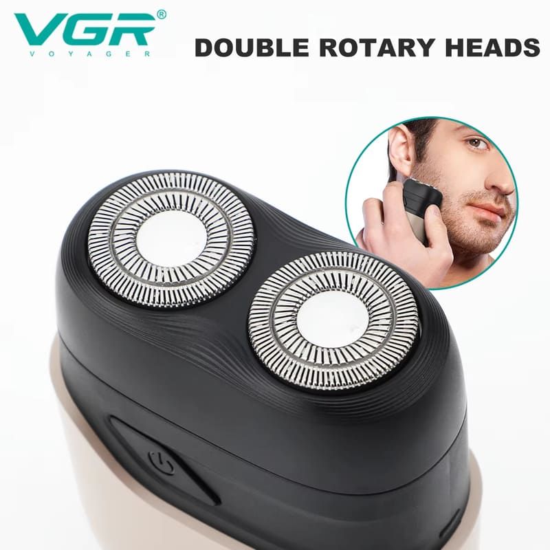 VGR  Electric Shaver Floating Double Blade Rechargeable Plug-in Dual Use Washable Travel Portable Universal Voltage Men's Sideburn Shaver