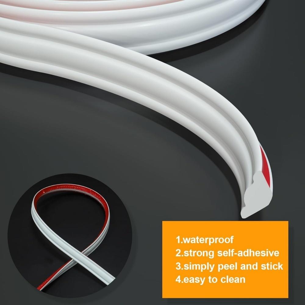 1pc 2m/3metersX19mm Peel and Stick Baseboard Molding Trim Flexible Self-Adhesive Wall Base Moulding Trim Caulk Strip