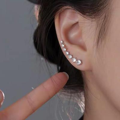 1 Pair Women Prom Earrings Non-pierced Ear Clips Rhinestone Decor Anti-slip Lightweight Bride