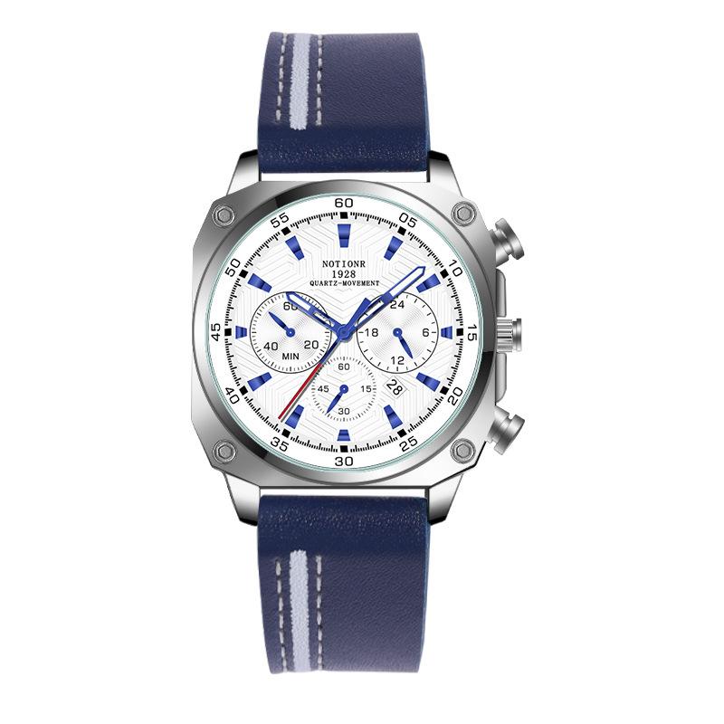 Square Men's Sport Men's Quartz Watch Casual Men's Watch Military Watch Multi-Dial Watch Business Watch Leather Watch