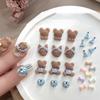 10Pcs Apron Bear Nail Accessories Cute Cartoon 3D Bowknot Wear Nail Drill Decoration Nail Art Charms Diy Manicure