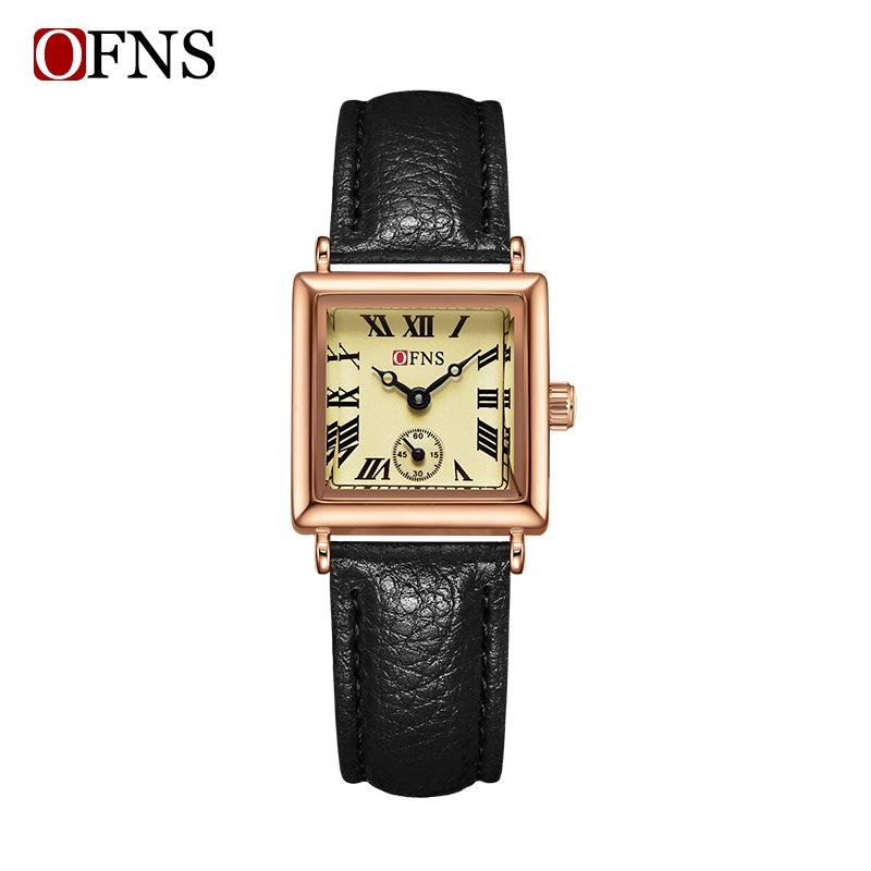 OFNS Women s Classic Luxury Retro Square Quartz Watch with Roman Numerals
