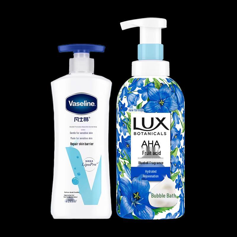 Vaseline Gentle Skincare Duo: Body Lotion & Blue Wind Chime Shower Gel