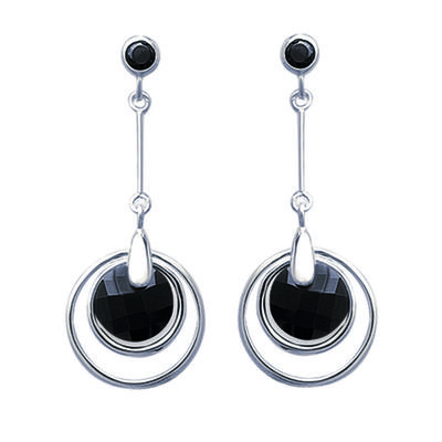 [E7754] - Silver 'Percussion' Silver Earrings (rhodium-plated) - 40x15 Mm