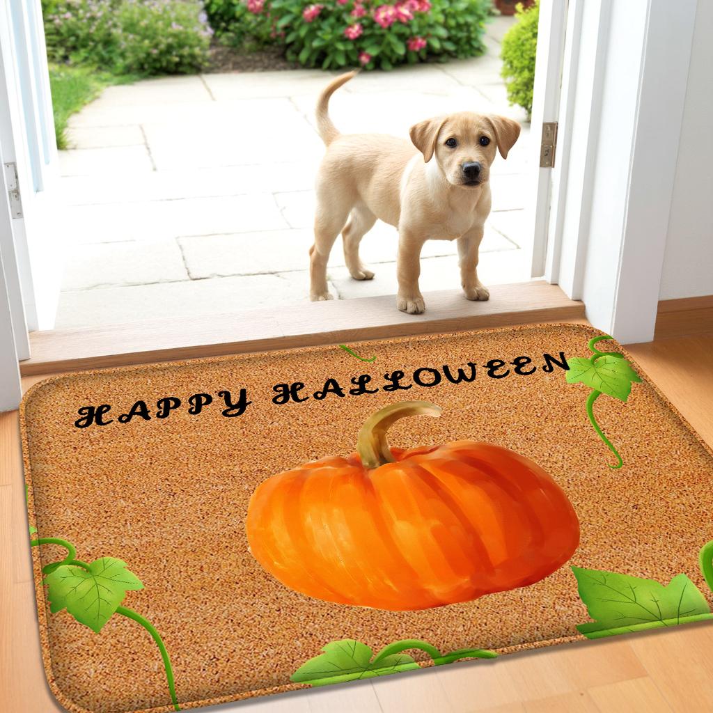 Halloween Horror Pumpkin Pattern Indoor And Outdoor Decoration Door Mat Bedroom Living Room Small Carpet Bathroom Absorbent Pad