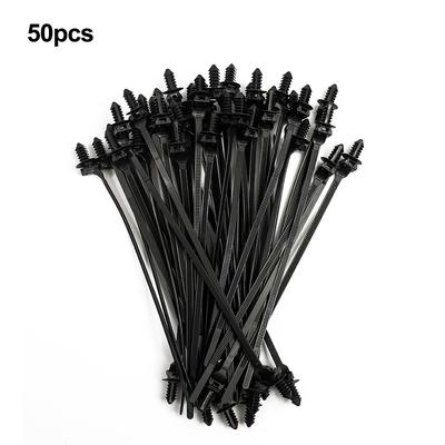 50 Stück Kabelbinder Schwarz Druckklemmen Gelöste Reißverschlussbänder