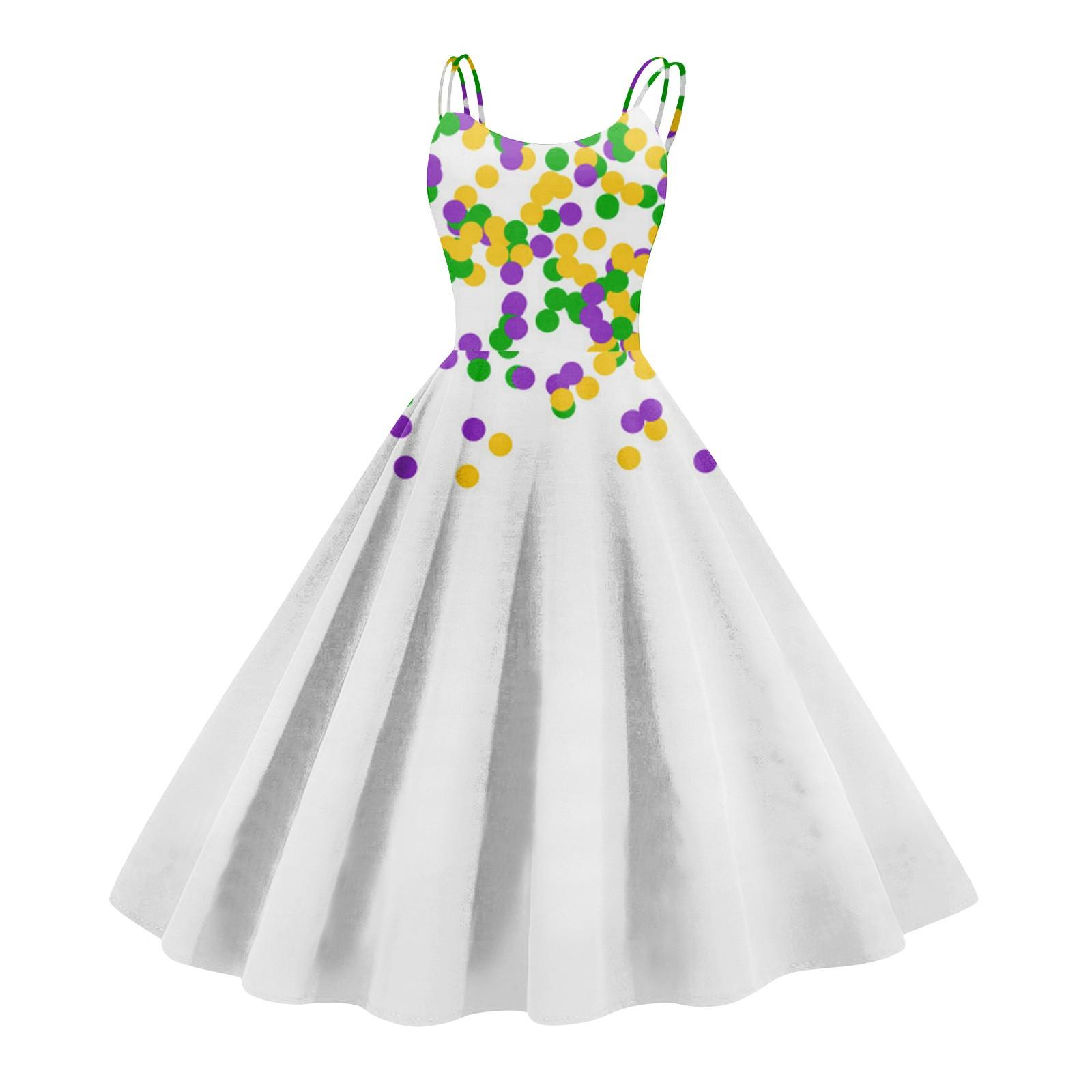 

Женское платье, карнавальный принт, сексуальные подтяжки, большой дисплей, ретро-платье XXL белый