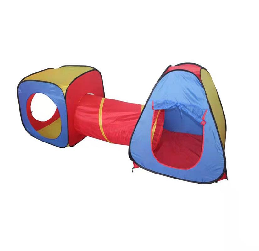 Children s Pop-up Play Tent with Crawling Tunnel синий
