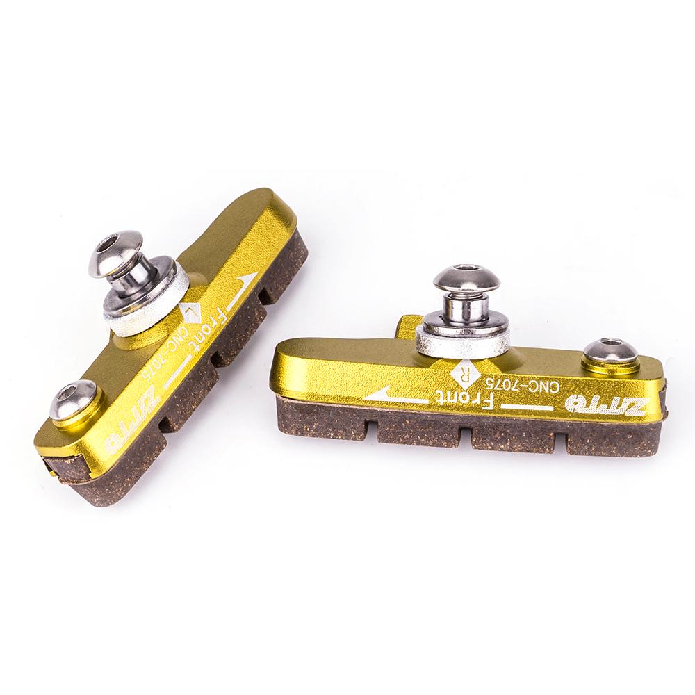 ZTTO Road Bike Caliper Brake Pads Replaceable Rubber CNC Aluminum Shell 1Pair Block Lightweight Braking Shoes For Carbon Part