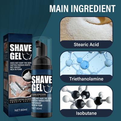 Yousheng 60ml Foam Shaving Cream Rich In Foam Soften Beard Shave Cleaner Men Shaving Soap Beard Remover Shaving Supplies
