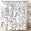 Decorative White Floral Shower Curtain Black White Bathroom Accessories Set for Home Decor In Bathrooms Modern Design Pattern Pr