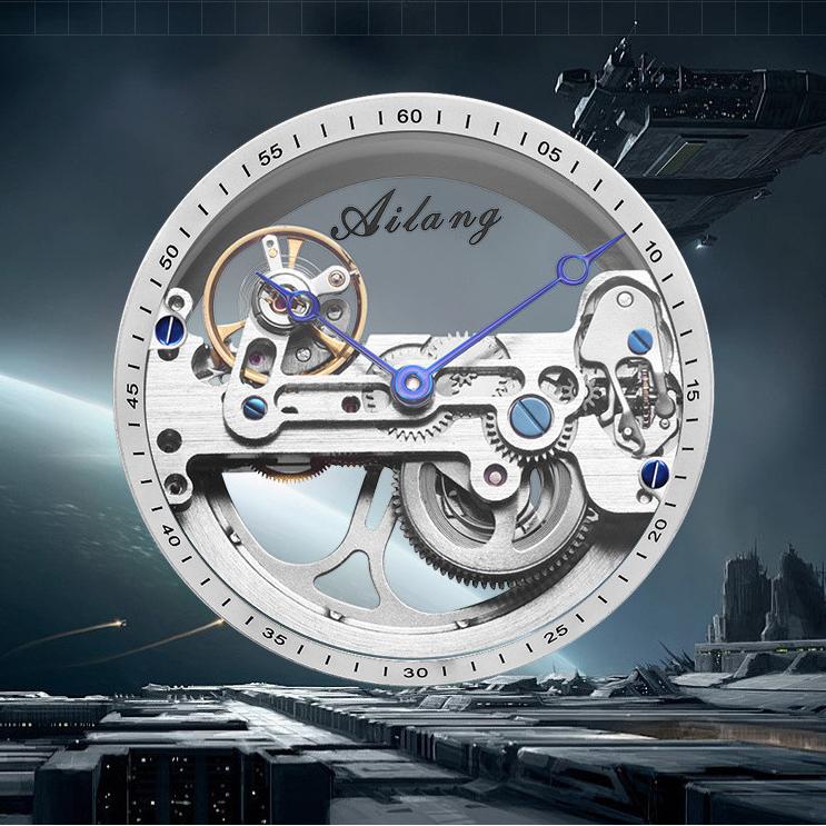 AILANG Nové pánské mechanické mechanické hodinky s automatickou kostrou Korejské módní vodotěsné pánské mechanické hodinky