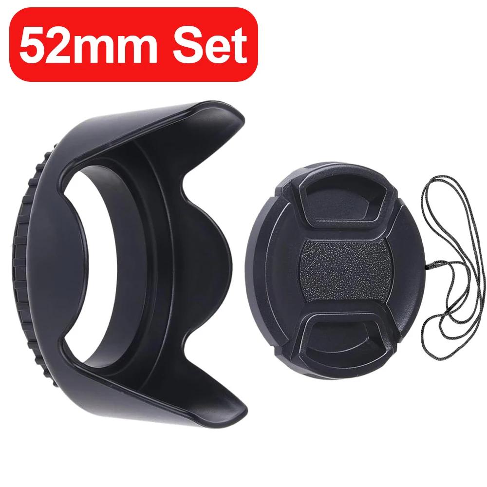 49/52/58/62/67mm Camera Lens Hoods with Protective Lens Cap for Canon Nikon Sony Universal DSLR Cameras Sunshade Lens Hood