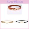 Genuine Leather Womens Belt With Adjustable Round Ring Buckle For Casual Outings