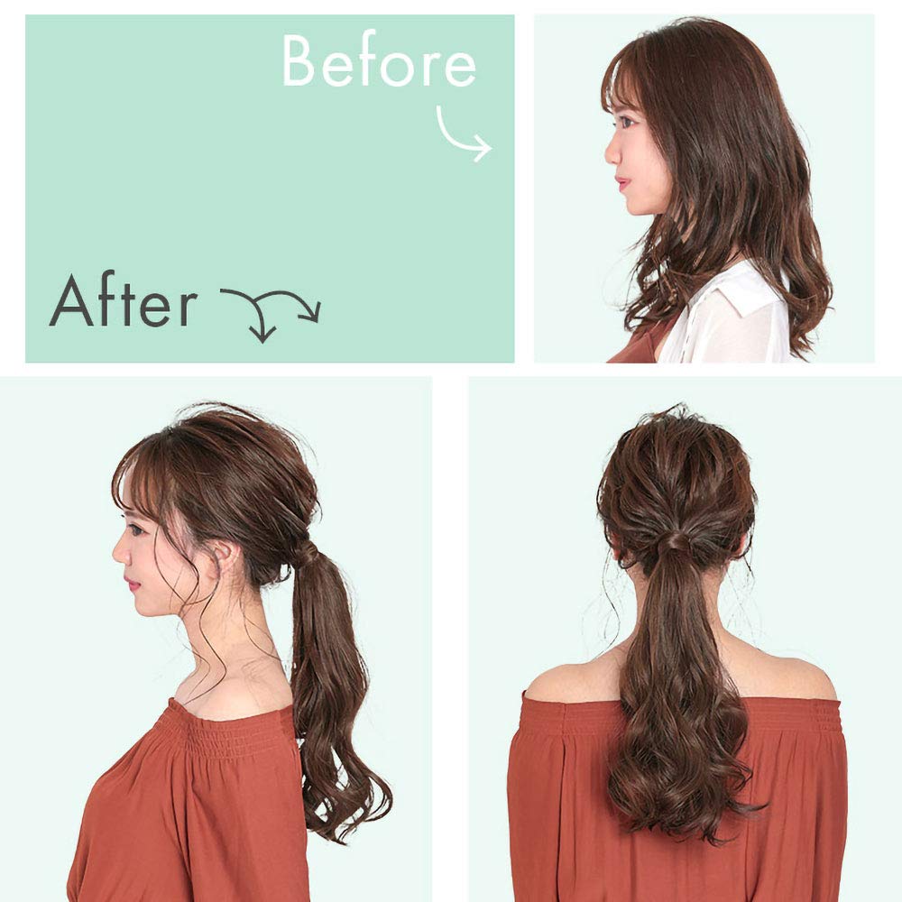 AQUADOLL Ponytail Wig, Medium Curl, Magic Ponytail with Velcro, Ponytail Arrangement, Point Wig, NBR. Natural Brown, wgt807-A-NBR