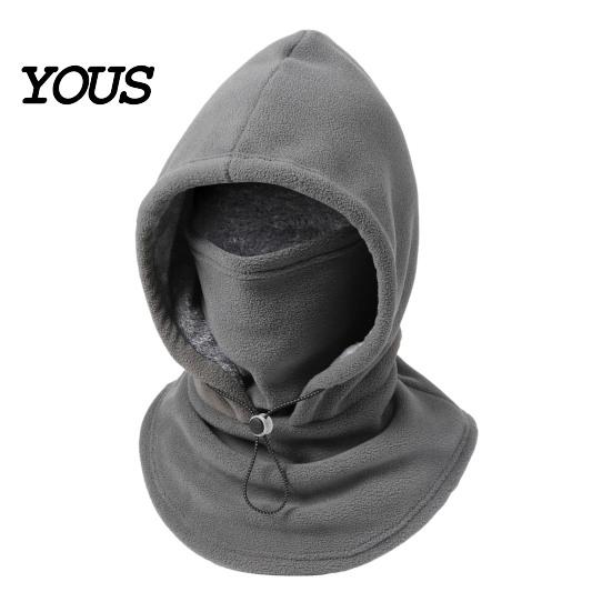 Unisex Thermal Gear Flannel Balaclava with Drawstring, Warm Ski Mask Hat, Fleece Lined Windproof Winter Face Neck Warmer for Outdoor Cycling