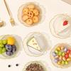 Klare Plastik Dessertteller Goldrand Blumenmuster Für Nachmittagstee Snack Kuchen Täglichen Gebrauch