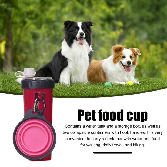 2 In 1 Pet Food Container with Water Tank Storage Bin Foldable Containers Compact Pet Food And Water Carrier