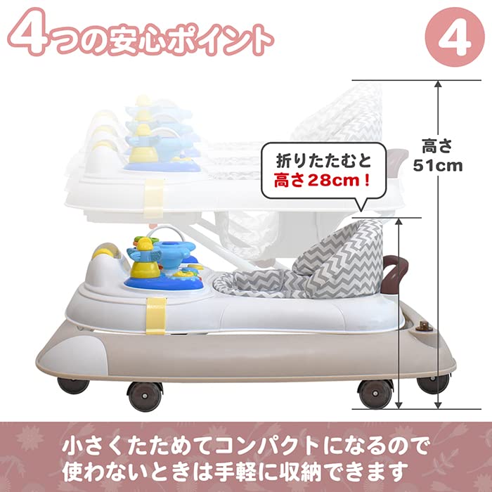 JTC BABY Teku Teku Walker Baby Walker (Pink)