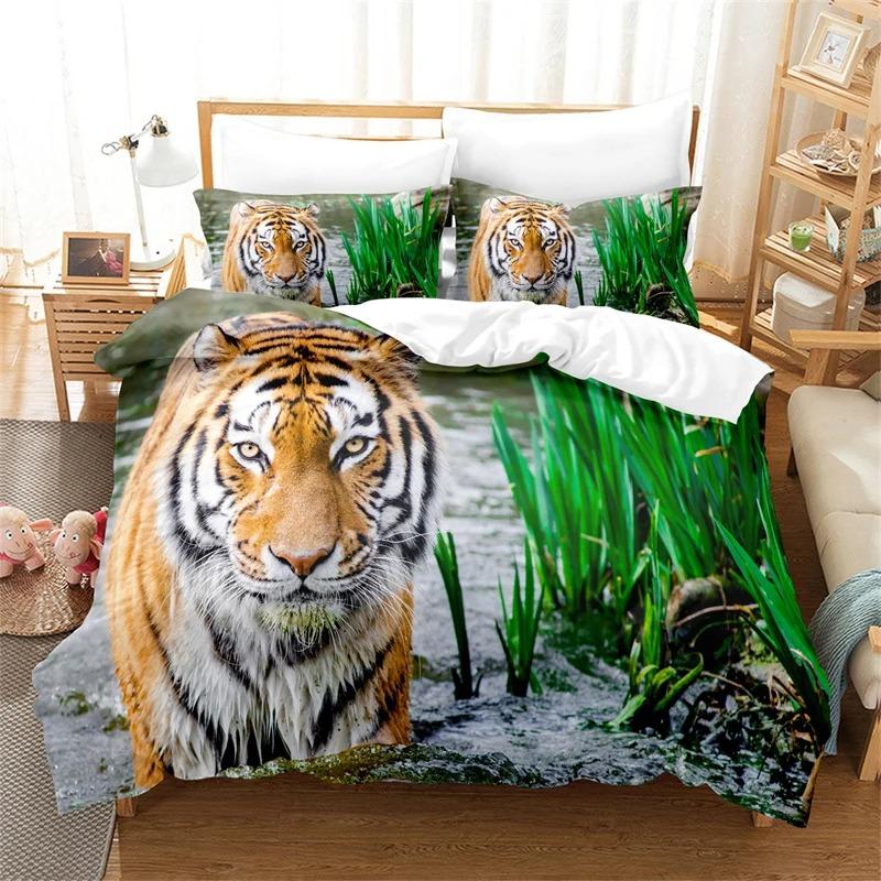 Lion, Tiger, Leopard Bedding Set Boy Duvet Cover Set 3d Queen Size Bed Linen Fashion Print Comforter Cover Bedding Sets Bed Set