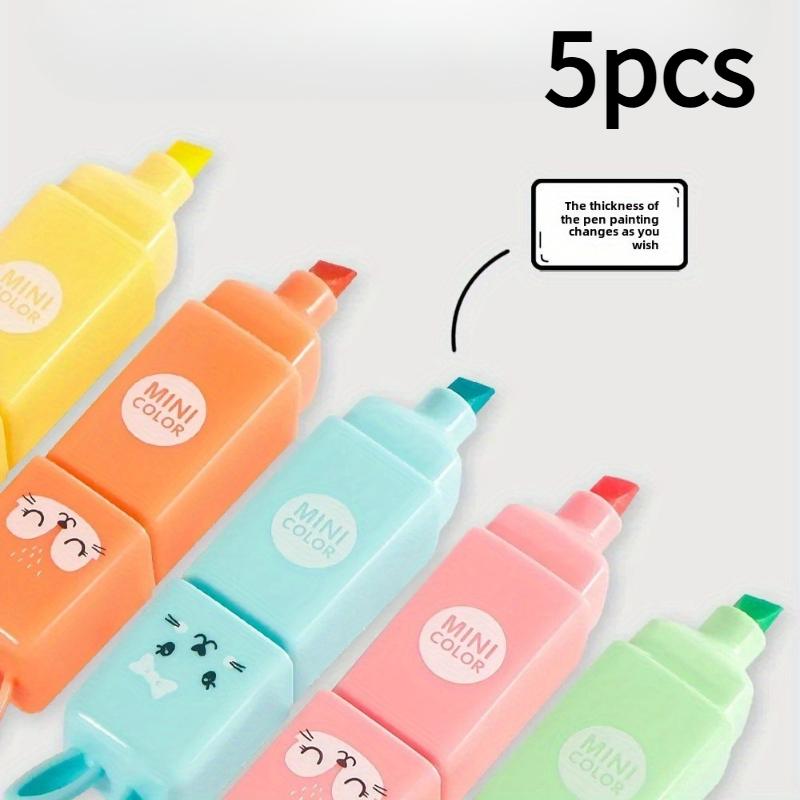 4/5/6 ks Mini králíček Fluorescenční zvýrazňovače a popisovače-Inkoust na vodní bázi, UV/Viditelné barevně kódované značkovače Kancelářské uspořádání