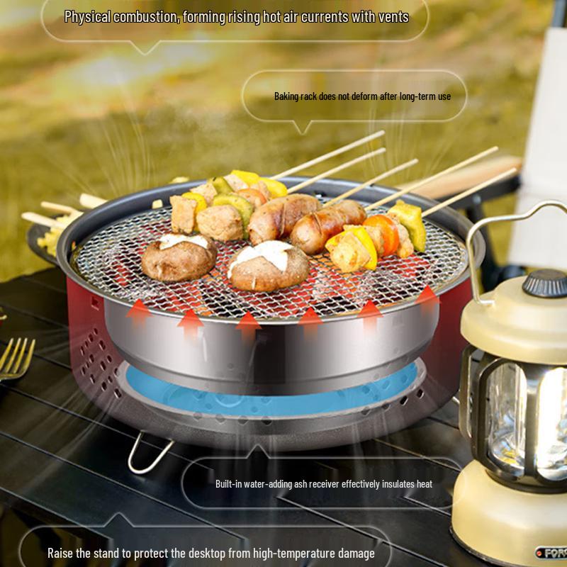 Portable Outdoor Tea & BBQ Charcoal Grill