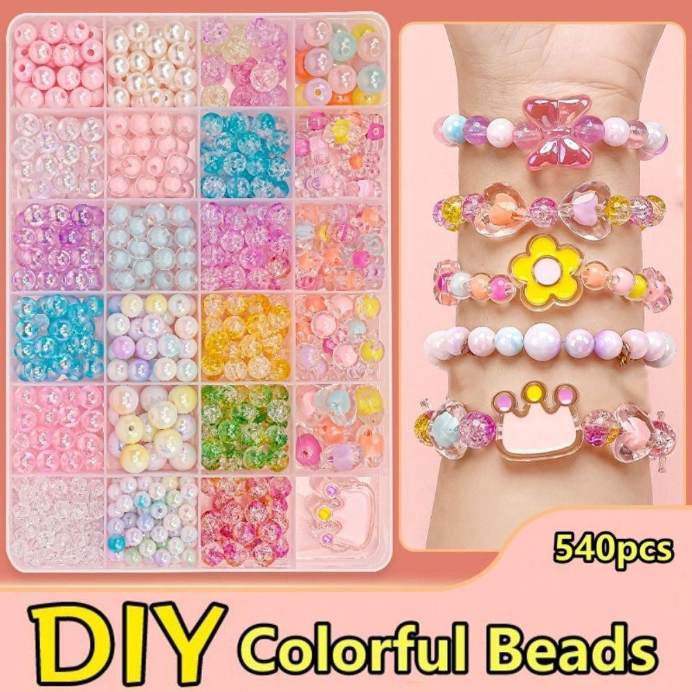 Creative Beads Bracelet Making Kit Acrylic Beads Toys for Children Girl  Keychain Making