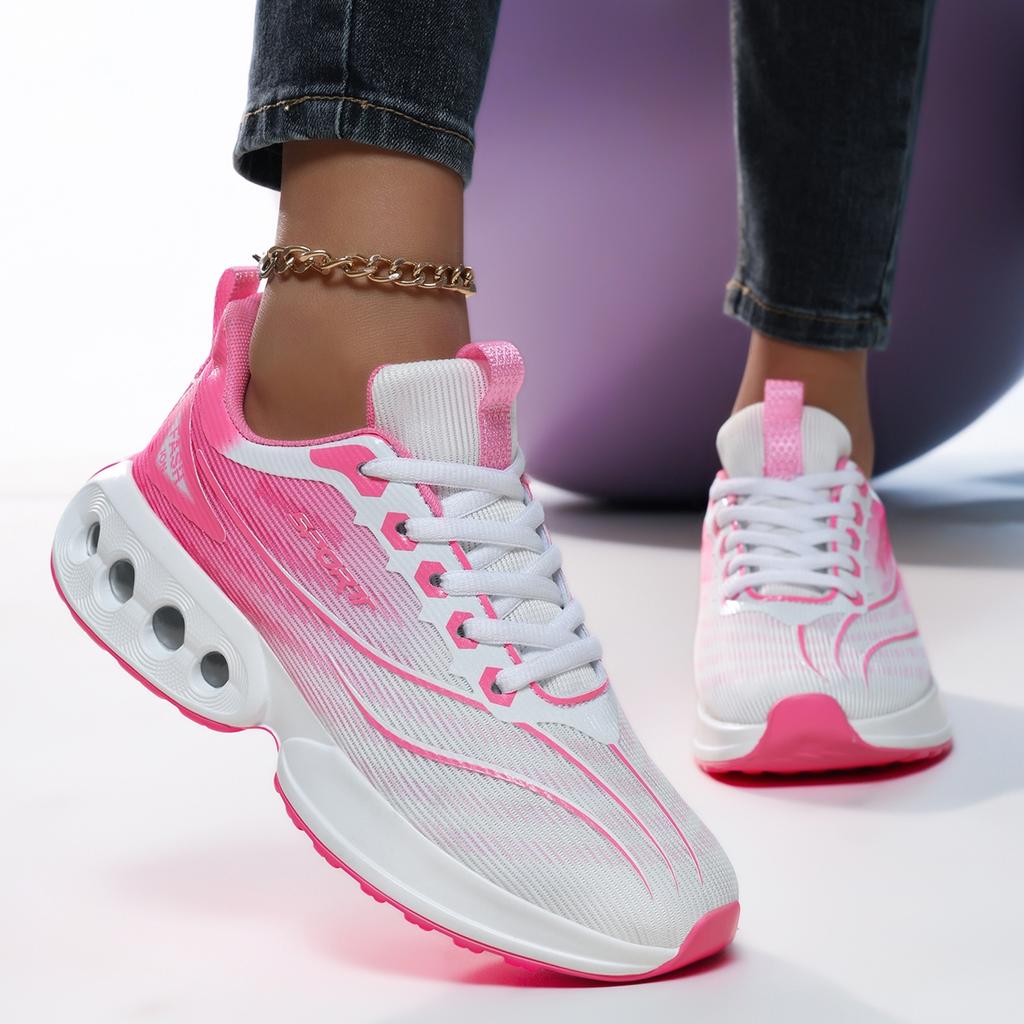 New Fashion Running Shoes for Women Casual Sports Shoes Shock-absorb Athletics Trainers Breathable Knit Sneakers Tenis Womens