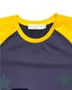 SAYSAYSAY Popping Star Raglan Short Sleeve T-Shirt Navy Yellow