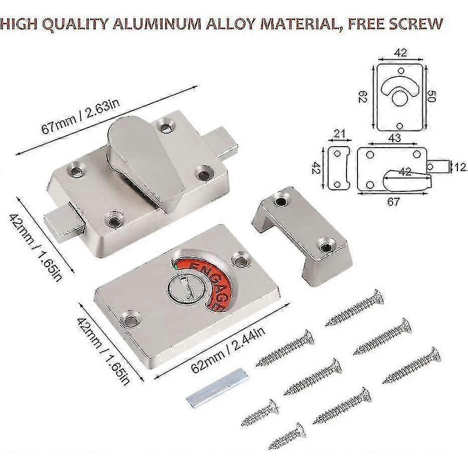 Stainless Steel Door Lock Indicator Latch For Bathroom, Restroom, Public Restroom, Private Restroom - chuan