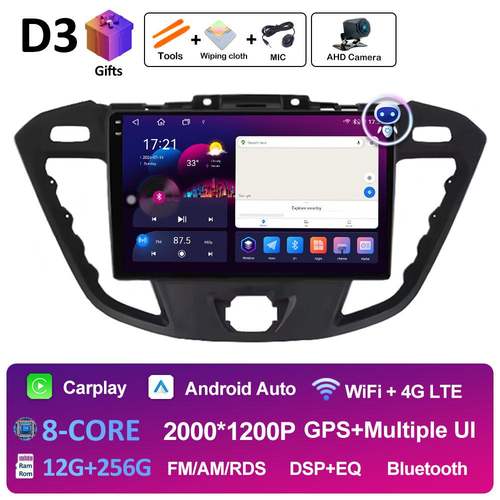For Ford Tourneo Custom 1 I Transit 2012 2013 2014 2015 2016 - 2021 Car Multimedia Video Radio Player Bluetooth DSP Stereo WIFI
