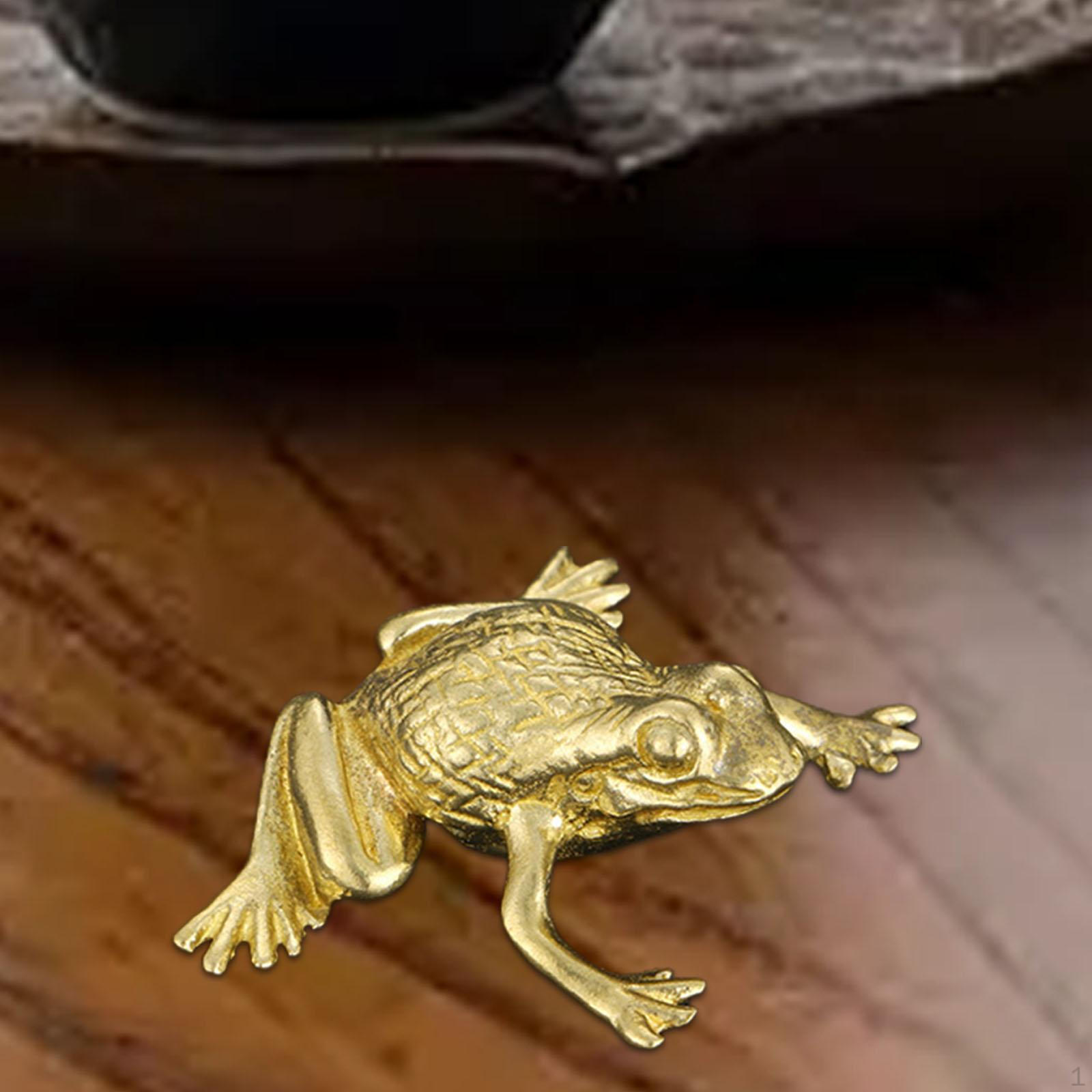 

Латунная статуэтка, украшение для домашнего животного, статуя китайской лягушки, богатство для дома 2.7cmx1.4cm_Style B