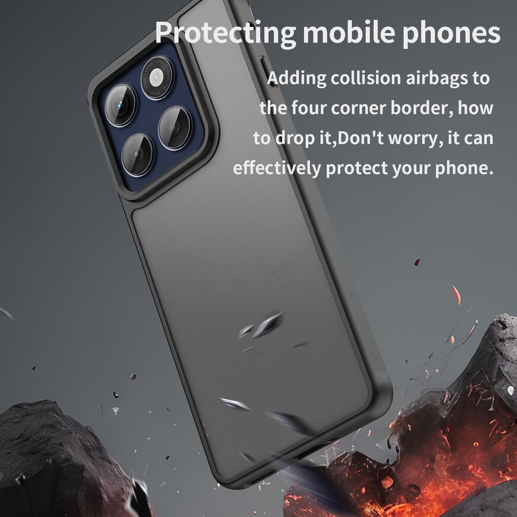 For Motorola Edge 60 Pro 5G Case Drop Proof Airbags Frosted Translucent PC+TPU Phone Back Cover